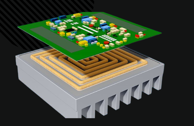 The PCB board uses a thermally conductive adhesive heat dissipation scheme